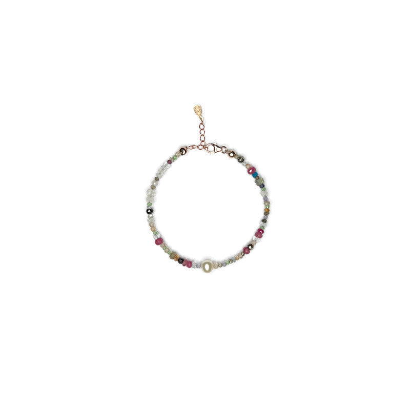 Flo x BombomBijoux Multi Stone and Pearl Bracelet