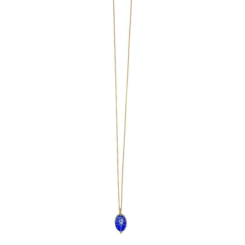 Bombom Ra Lapis Lazuli Scarab Necklace