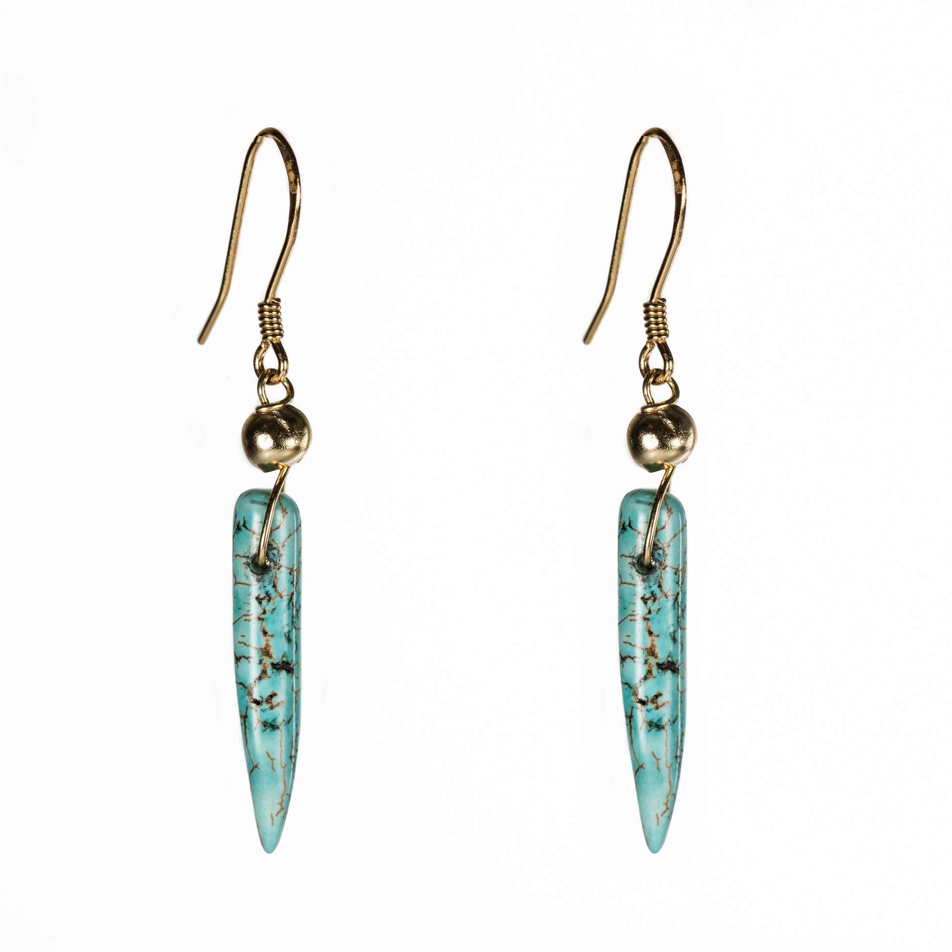 Bombom Heat Turquoise spike earrings